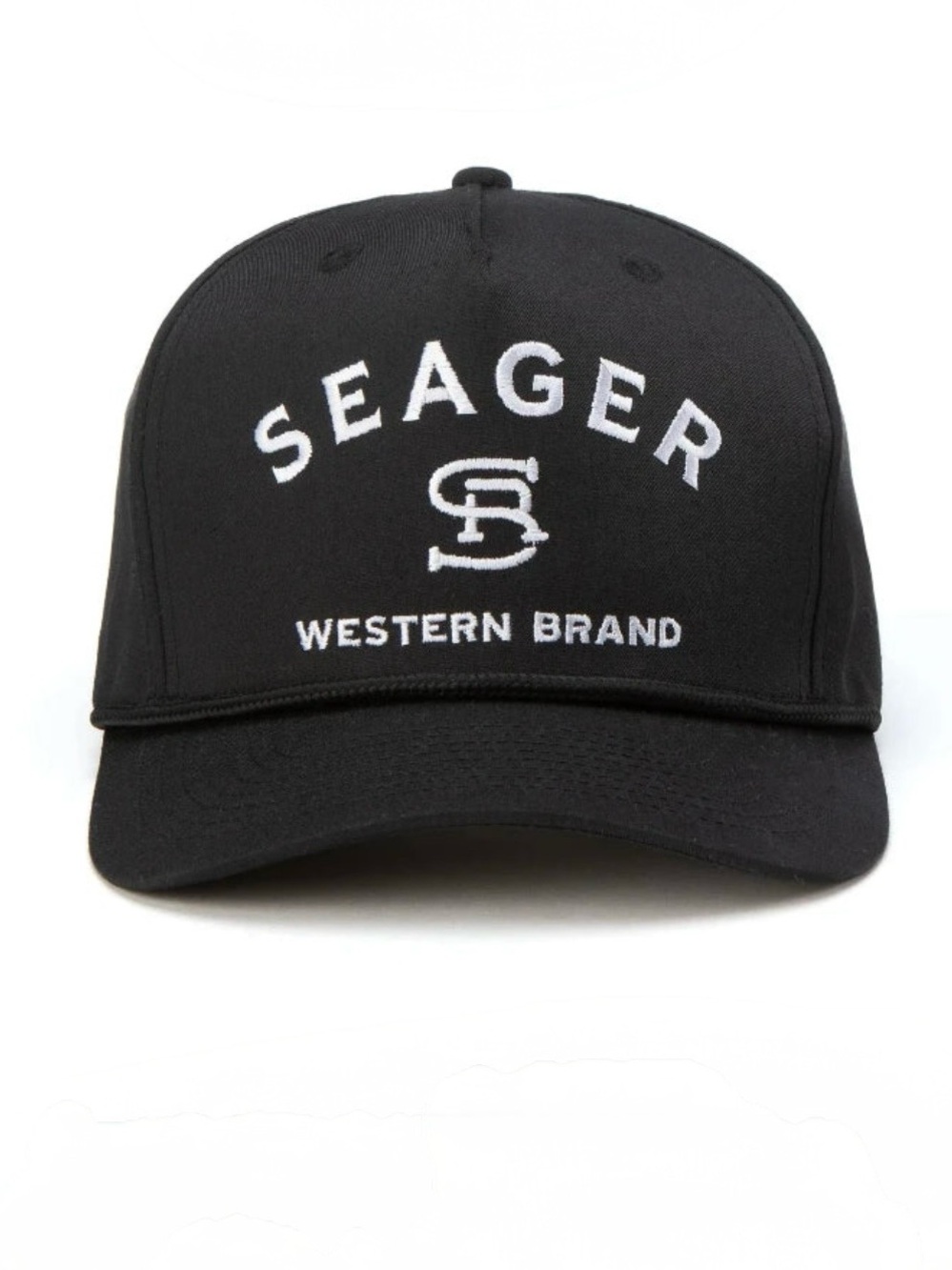 NWT Seager Branded Snapback Trucker Hat in Black Baseball Cap